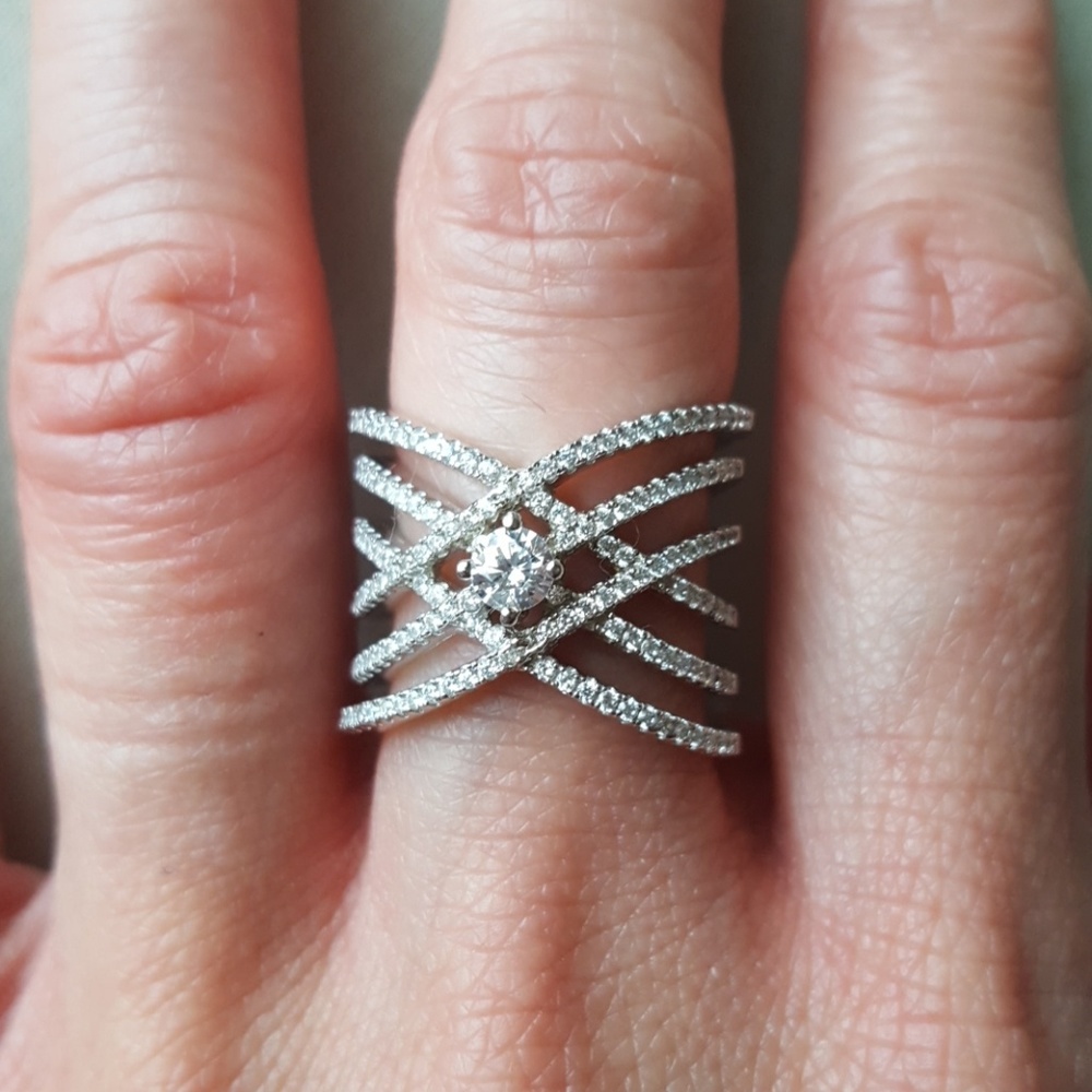 NWT 925 SS 6 Weave Strand Fashion Ring - Picture 3 of 6